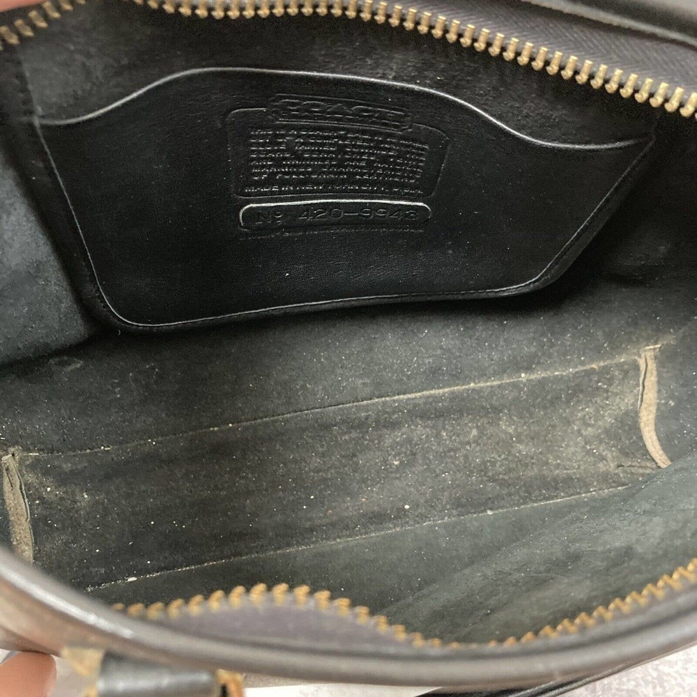 Coach Vintage NYC Black Slim Leather Satchel #9943 Unisex Bag Conditioned‎ - Picture 7 of 12